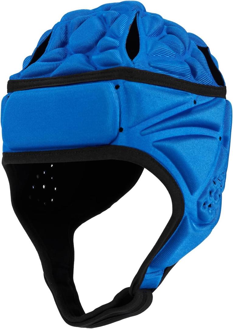 Rugby Headguards, Soft Football Helmet, Youth 7v7 Rugby Helmet Soft Padded Headgear Rugby Helmet Headguard Autism Special Needs Head Protection for Adults Kids, Youth / Adult 21 - 25 (Blue)