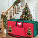 Christmas Tree Storage Bags 9FT Red Green Heavy Duty Christmas Tree Bag 600D Oxford Large Chirstmas Tree Storage Container with Reinforced Handles Xmas Tree Storage Bag for Artificial Trees