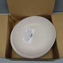 Grow Forward Premium Wheat Straw Pasta Bowls - 42oz Unbreakable Wide & Shallow Dinner Plate Bowls Set of 6 - Microwave Safe Reusable Plastic Pasta Bowls for Kids, Adults, Salad, Camping, RV - Sahara