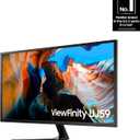 SAMSUNG 32" UJ59 Series 4K UHD (3840x2160) Computer Monitor,VA Panel, HDMI, Display Port, Eye Saver/Flicker Free Mode, FreeSync, LU32J590UQNXZA, Black