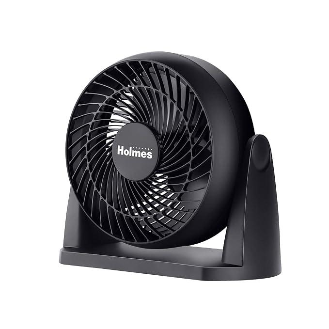 HOLMES 8" Air Circulator Fan, 3 Speeds, 90° Adjustable Head Tilt, Wall Mountable, Ideal for Home, Bedroom, Kitchen or Office, Black