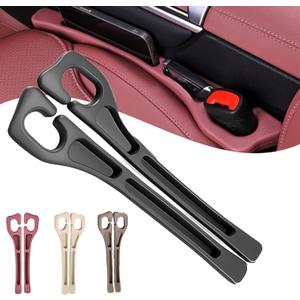 2PCS Car Seat Gap Filler Organizer, No Drop Seat Guard, Automotive Trays & Bags, Drop seat Gap fillers Between Seat and Console Stop Things from Dropping, Perfect for Car, SUV, Truck (Black)
