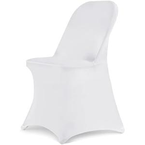 HAINARverS Folding Chair Covers for Wedding, 10pcs Stretch Spandex Washable Fabric Chair Cover, Decoration Chair Cover for Wedding, Party, Banquet, Birthday, Conference, Event(White, 10 PCS)