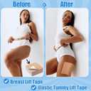 50 Pcs Thigh Lift Tape 5.91 x 5.91 Inch Thigh Lifting Cellulite Tape Waterproof Tummy Body Tapes for Women Elastic Anti Chafing Friction Adhesive Patches Sagging Loose Skin Stomach Back Belly