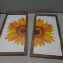 pechpell Set of 2 Sunflower Wall Decor Wood Framed, Wooden Summer Wall Art, Yellow Sunflower Pictures Kitchen Bedroom Bathroom Living Room Office Decorations for Home