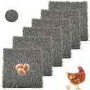 PINVNBY 6 Pcs Artificial Chicken Coop Nesting Pads,12"x12" Washable Chicken Nest Box Liners Hen Laying Mats Fake Grass Synthetic Turf Mat for Chicken Coop Pet Garden Lawn Indoor Outdoor(Gray)