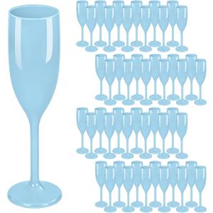 23 x 48 PCS Plastic Champagne Flutes, Plastic Champagne Glasses for Wedding, Reusable Acrylic Wedding Toasting Glasses Drinking Cups for Bachelorette Bridal Shower Anniversary Birthday Party (Blue)