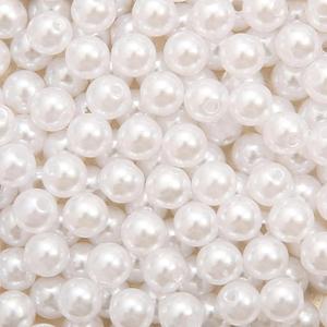 200PCS 14MM Pearls and Faux Spacer Beads for Jewelry Making, White Round Pearls for Crafts, Bracelet Necklace, DIY Bag Clothes, Vase Filler, Decorations