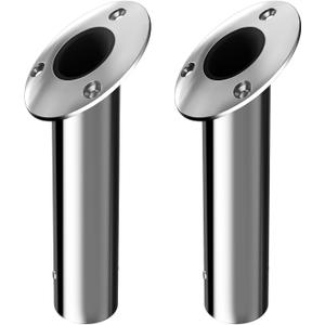 Fishing Rod Holder 2 Pack, 316 Stainless Steel 15/30/90 Degree Rod Holders for Fishing Boat, Flush Mount with Cap, Heavy Duty