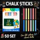 Yeaqee 600 Pcs Colored Chalk Low Dust Chalks Stick for Chalkboard Blackboard Non Toxic Chalk Bulk for Teachers Kids School Supplies Classroom Prizes Gifts Goody Bag Fillers