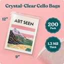 Pack It Chic - 9 X 12 Self Sealing Cellophane Bags (200 Pack) - Resealable Adhesive Clear Bags for Gifts, 9X12 Photos, Prints, Envelopes, Letter Sized Documents