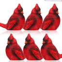 6 Pcs Christmas Memorial Cardinal Gift Set Include 6 Pcs Red Cardinal Bird Statue Figures 6 Pcs Red Feathered Cards 6 Pcs Organza Bags for Christmas Home Garden Decor Sympathy Grief Memorial Gift