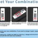 Portable Combination Lock Box with 15.7-inch Cable, Zinc Alloy Dial, Large Capacity, Secure Storage for Travel, Home, and Outdoor Use, Anti-Theft Safe, Easy Reset 3-Digit Code,Black