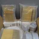 WELLIFE 700 Pieces Gold Plastic Dinnerware Set for 100 Guests - Includes Plates, Cups, Napkins, and Disposable Cutlery - Elegant White & Gold Design, Perfect for Parties and Events