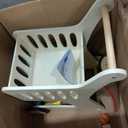 VEVOR Shopping Cart for Kids, Wooden, Toy Shopping Cart with Extra Storage, Realistic Play Food and Scanner, Grocery Store Pretend Play Toy Trolley, Baby Push Learning Walker, for Toddlers Ages 3+, Child-size