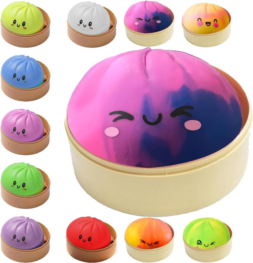 Dumplings Squishy Stress Balls Fidget Sensory Toy Mystery Dumplings Squishy Soft Squeeze Decompression Dough for Adults (Gradation Purple)