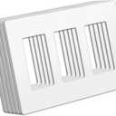 BESTTEN (5 Pack) USWP4 Matte White Series, 3-Gang Screwless Wall Plate, Decor Outlet Cover, H4.69 x W6.54, for Light Switch, Dimmer, USB, GFCI, Receptacle, UL Listed