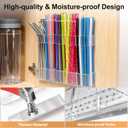 9.6 Large Acrylic Straw Holder for Cabinet Door, Reusable Adjustable Two-Part Straws Organizer with Ultra Sticky Adhesive Strips, 2026 Straw Storage for Kitchen Cupboard (Transparent)