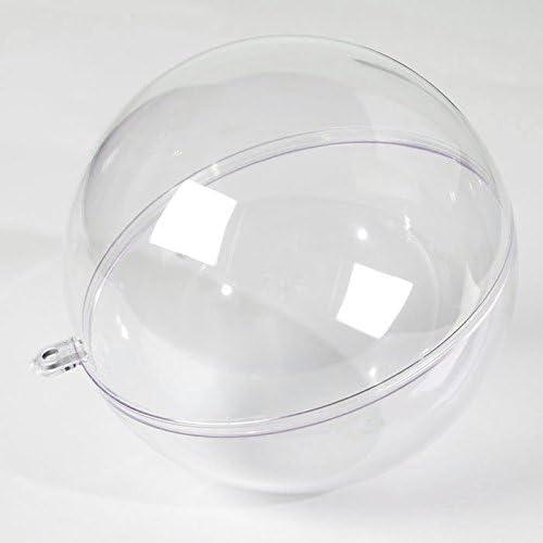 Fillable Plastic Clear Ball Ornament, Jumbo, 6-1/4-Inch, 6-Count