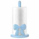 Leinuosen Blue Bow Paper Towel Holder Cute Wooden Decorative Paper Towel Holders Napkin Holder Kitchen Countertop Stand Free-Standing Coquette Bow Gifts for Women Kitchen Bathroom Home Party