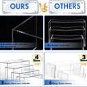 Aheroi Large Acrylic Risers, 8 Pcs 2 Set(7”L~8”L~9”L) Acrylic Display Set Rectangular Stands Shelf Clear Display Risers for Decor, Cake Shelves Retail Shoe Showcase