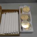 30 Pcs Gold Candlestick Holders with LED Flameless Candles Bulk Includes 15 Metal Candle Holders and 15 Battery Operated Candles for Wedding Table Centerpieces Home Decor