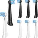 Toothbrush Replacement Heads Compatible with Braun Oral-B iO 3/4/5/6/7/8/9/10 Series Electric Toothbrush, Brush Heads 4 White + 4 Black