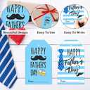 2 x 50Pcs Gift Tags for Father Gift - 2.1"x3.5" Happy Father's Day Tags with String - Mustache & Tie Thank You Cards Tag Hanging Paper Gift Tag for Present Party Favor Wrapping - A04, (Mix)