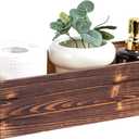 TIMRIS Rustic Wooden Box, Toilet Paper Holder, Farmhouse Bathroom Decor, Toilet Tank Basket, Decorative Storage Container (Rustic Brown)