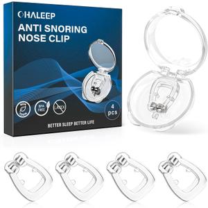 OHALEEP Anti Snoring Devices, Snore Stopper with Adjustable Magnet, Silicone Nose Clip Stop Snoring, Effective to Relieve Snoring, Snoring Solution for Comfortable and Quieter Sleep, Clear, M