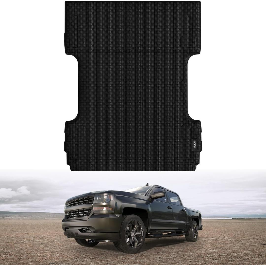 LASFIT Bed Mat 2007-2018 for Chevy Silverado/GMC Sierra 1500 (Only Fit 6.5FT Bed, Not Fit 5.8 FT/8.1FT Bed) & 2007-2019 Silverado/Sierra 2500HD & 2011-2019 3500HD, 2007 New Body Only