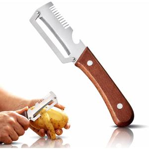 2 x Kitchen multifunctional vegetable peeler 3 in 1, ultra-sharp stainless steel blade, suitable for peeling fruits and vegetables, with bottle opener, (1PCS)
