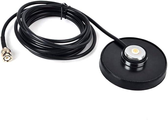 HYS NMO Magnetic Base Mount with 5M/16.4ft RG58 Cable BNC Male Connector for Cobra Midland Uniden Hand Held Cb Radio/Vehicle/Car Mobile Radio