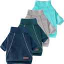 4 Pack Fleece Dog Sweater Clothes for Small Dogs Girls Boys Pullover Turtleneck Dog Sweatshirt Coat Winter Soft and Warm Pet Puppy Sweater Clothes for Cold Weather Spring Autumn Christmas (Blue+Grey+Navy+Dark Blue), S