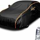 Lightweight Small Car Cover Waterproof All Weather Outdoor Full Exterior Cover for Automobiles Fit Sedan Chevy Cobalt Audi A3 Under 179" (Size 3: Sedan 0 (Up To 178"), Black(Air Pro))