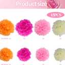 BestoFun 16 PCS Hot Pink Orange Cream Party Decorations Tissue Paper Flowers Pom Poms Decorations for Girl Groovy Birthday Baby Shower Wedding Bachelorette Room Wall Hanging Dcor
