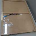 Magnetic Dry Erase Board, 24'' x 18'' Decorative Magnetic Board for Wall, White Board Magnet Board Display Board, Brown Wood Plank