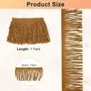 M METERXITY PU Leather Fringe Trim, 1 Yard 4 Inch Camel Double Side Suede Tassel Sewing Trim for DIY Craft/Sewing Dress Costume/Bags Shoe Decoration, Fringe Tassel