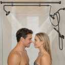 Tandem Shower, Dual Shower Heads For Couples & Handheld Head, High Pressure and Adjustable Double Shower Heads and 3-Setting Diverter Shower System, Gifts For Women Men (Black)