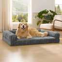 Bedsure ComfyFleece Orthopedic Dog Beds for Extra Large Dogs, Waterproof Memory Foam XL Pet Bed with Sides, Non-Slip and Egg-Crate Foam Big Dog Couch Sofa with Washable Corduroy Cover, Grey