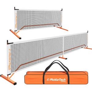 PICKLETECH 4.0 Slim Version Portable Pickleball Nets Outdoor Game 22 FT Pickleball Net-USAPA Regulation Size-Pickle Ball Net System with Carrying Bag for Driveway