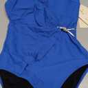 Gottex Harbourside Womens Textured Square Neck One Piece Swimsuit with Soft Cups and Tummy Control Beachwear Essential (6, Blue)