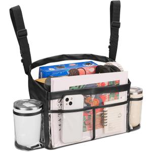 Car Purse Holder, Clear PVC Handbag Holder Between Seats Visible Seats Back Storage Organizer Transparent Car Headrest Hanging Storage Bag Automotive Console Organizer for Road Trip