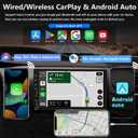 Double Din Car Stereo with Wireless Apple CarPlay & Android Auto, 7inch Touchscreen Car Audio Receiver, Wireless Car Radio with Bluetooth, Backup Camera/Mirrorlink/FM/SWC/Subwoofer/2 USB/AUX Input