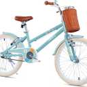 JMMD Girls Bike for 4-12 Years Old Kids, 12 14 16 18 20 24 Kids Bike with Training Wheels, Basket and Doll Seat, Toddler Girls Bicycles with Handbrake & Kickstand, Multiple Colors (sky bule)