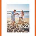 decorUhome 16x20 Picture Frame, Display Pictures 11x14 with Mat or 16x20 without Mat, Wall Hanging Poster Frame, Orange, 1 Pack