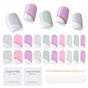 5 x Semi Cured Gel Nail Strips|Works with Any UV/LED Lamps|20 Pcs Gel Nail Stickers|Long-Lasting Two Weeks and Easy to Apply & Remove|Arc Transparent