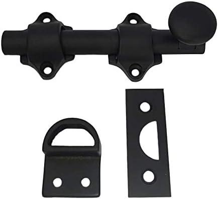 QCAA Solid Brass Dutch Door Bolt, 4", Matte Black, 1 Pack, Made in Taiwan