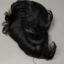 Mens Black Wig Short Layered Natural Wavy Synthetic Heat Resistant Hair Wigs Male Guy Daily Party Halloween Costume Cosplay Wigs (Black)