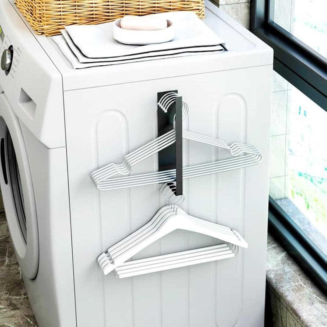 Magnetic Hanger Organizer for Washing Machine & Closet Laundry Room,Hanger Storage Rack Stacker (Black)